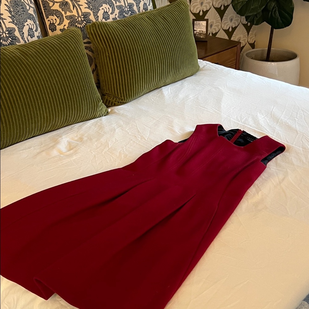 Theory Sleeveless Burgundy Midi Dress